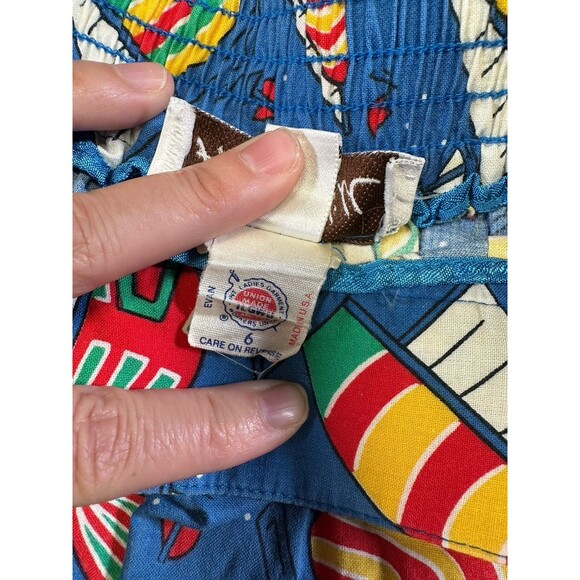 Vintage Austin Hill Skirt Sz 6 Sailboat Print Elastic Waist 80s Nautical - Picture 4 of 5